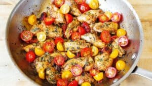 One Pan Pesto Chicken and Veggies