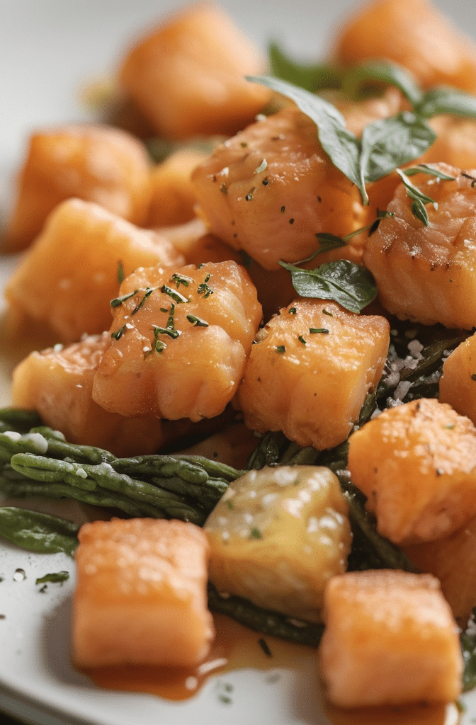 Crispy Fried Gnocchi with Salmon