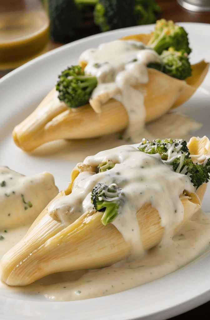 Chicken Broccoli Alfredo Stuffed Shells