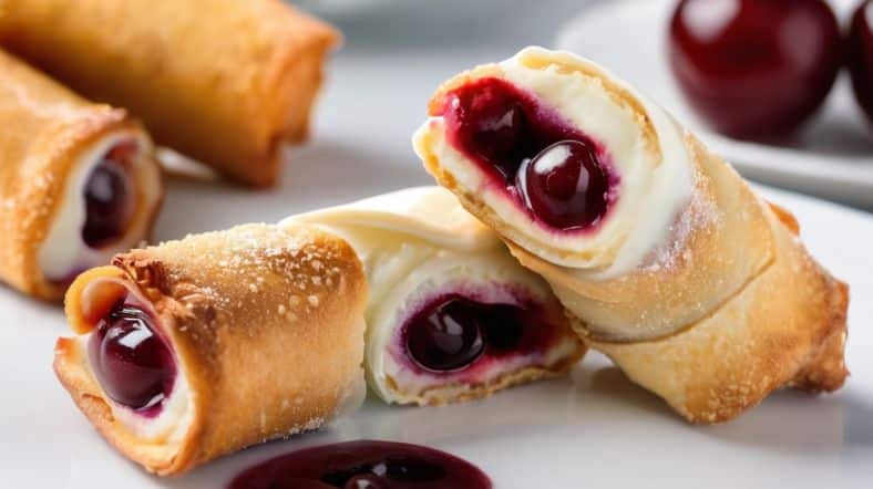 Air Fryer Cherry Cheesecake Egg Rolls