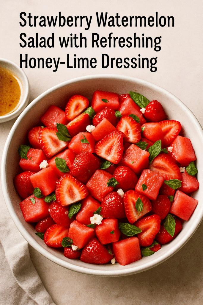 Strawberry Watermelon Salad with Refreshing Honey-Lime Dressing