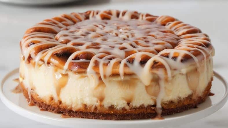 Cinnamon Roll Honeybun Cheesecake