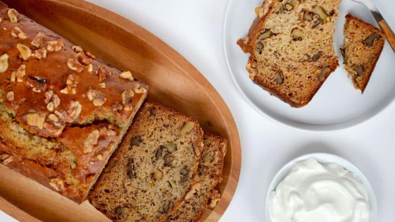 Moist Banana Bread with Greek Yogurt