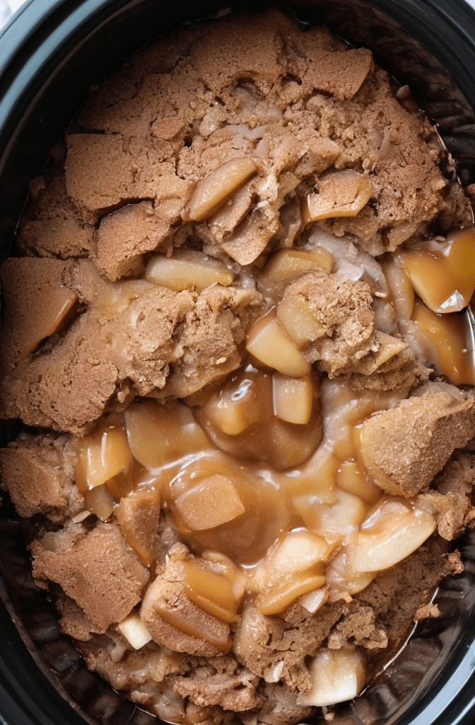 Crockpot Caramel Apple Dump Cake