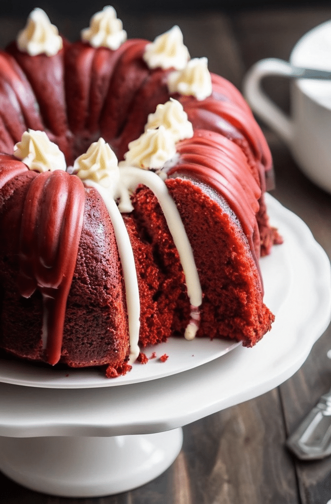 Red Velvet Cheesecake Bundt Cake