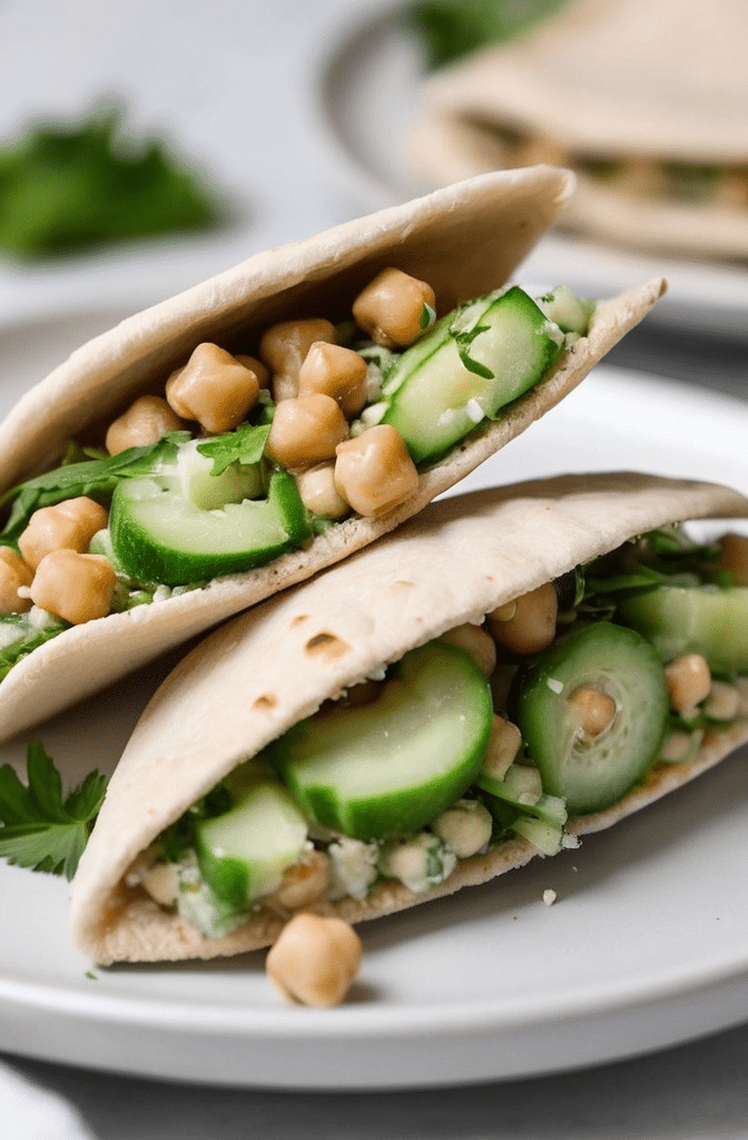 Herb Chickpea Salad Pitas