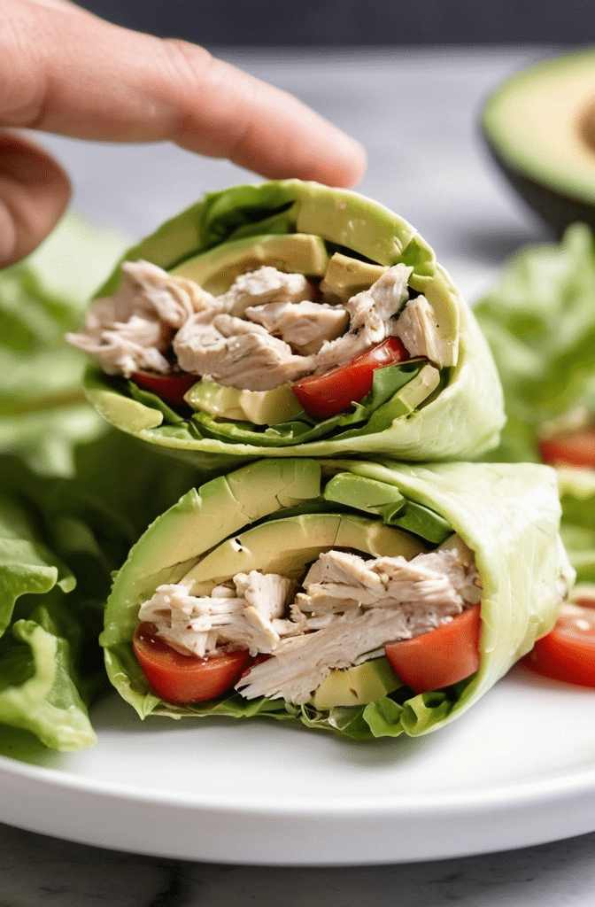 Healthy Avocado Chicken Salad Lettuce Wraps Recipe