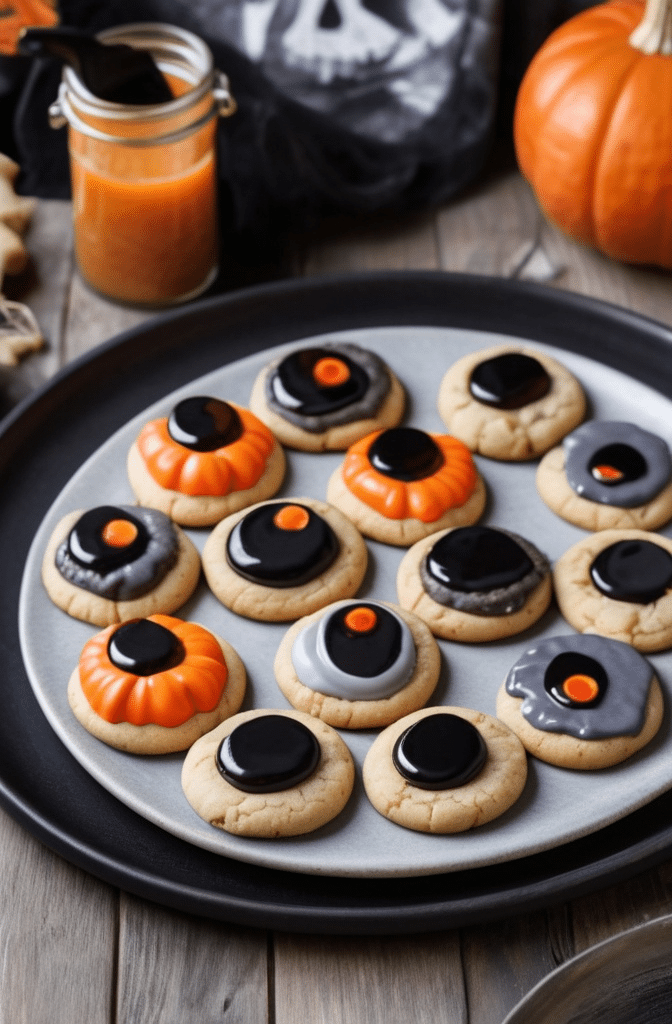 Halloween Thumbprint Cookies