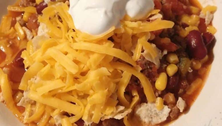 Crock Pot Cheddar Chili Mac